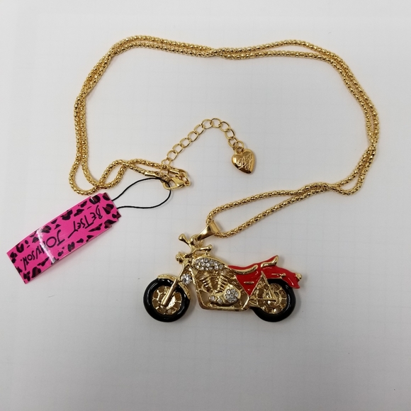 NWT Betsey Johnson Motorcycle Necklace